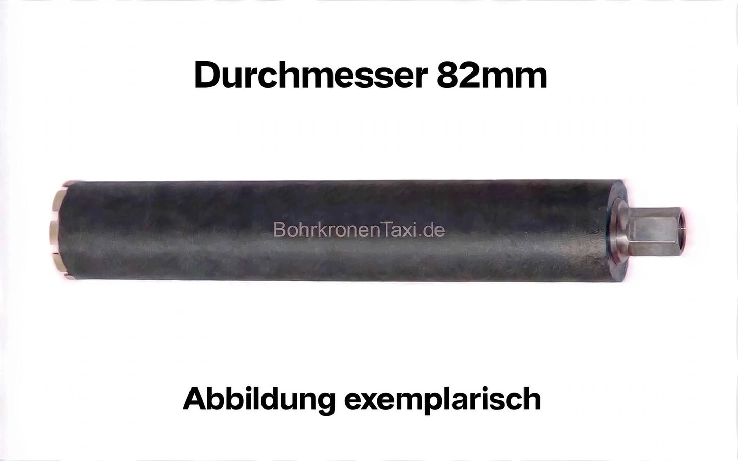 Premium Diamantbohrkrone 82 mm für Stahlbeton und Mauerwerk, 1 1/4" UNC Anschluss, 450 mm Arbeitslänge.