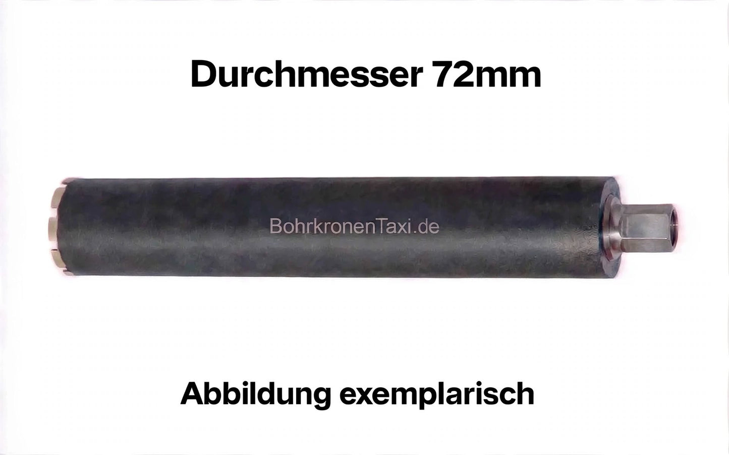 Premium Diamantbohrkrone 72 mm für Stahlbeton und Mauerwerk, 1 1/4" UNC Anschluss, 450 mm Arbeitslänge.