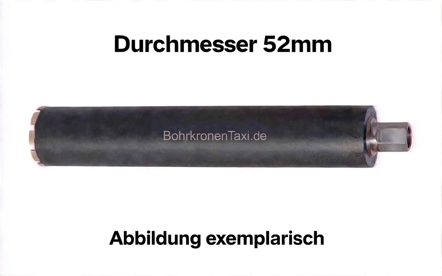 Premium Diamantbohrkrone 52 mm für Stahlbeton und Mauerwerk, 1 1/4" UNC Anschluss, 450 mm Arbeitslänge.